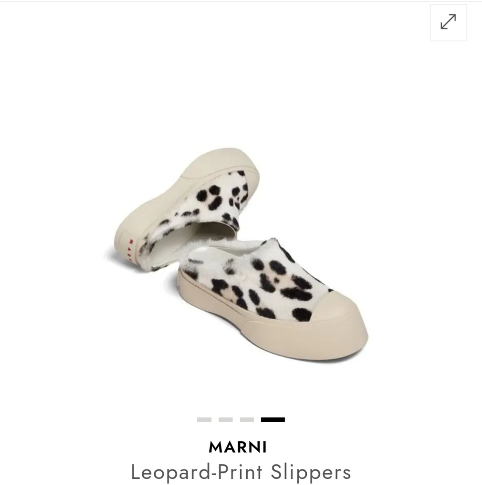 Marni Black and White Patterned Slippers